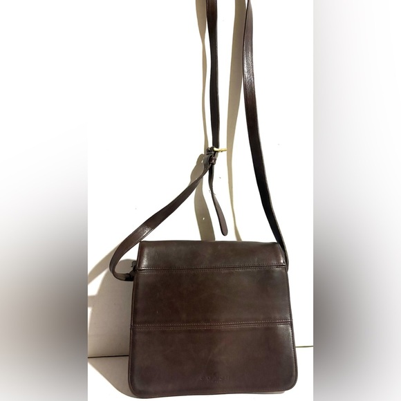 Coach vintage distressed Brown Leather Crossbody Bag - Picture 1 of 10